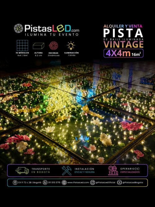 Alquiler de Pista de Baile Led Vintage 4×4 | 16 m²
